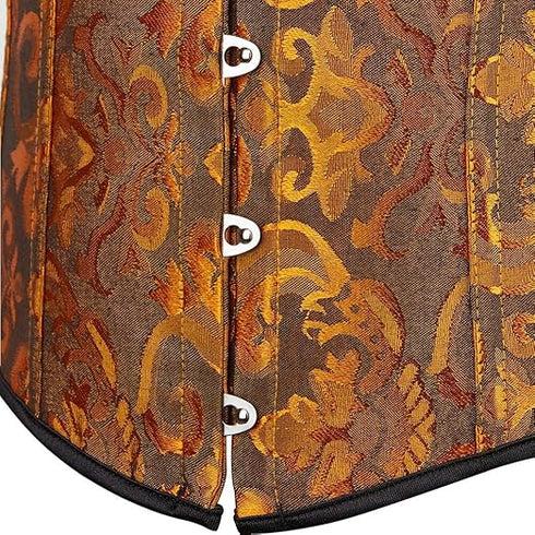 Ladies Classic Elegant Flower Tapestry Brocade Underbust Corset