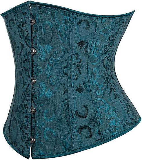 Ladies Classic Elegant Flower Tapestry Brocade Underbust Corset