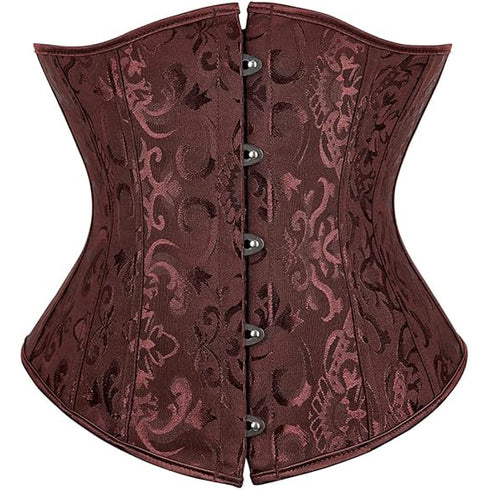 Ladies Classic Elegant Flower Tapestry Brocade Underbust Corset