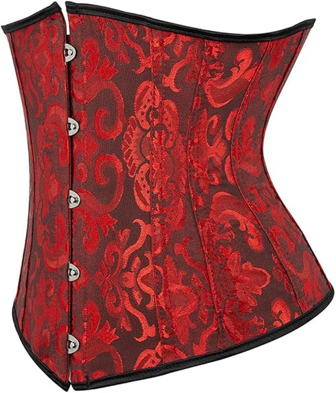 Ladies Classic Elegant Flower Tapestry Brocade Underbust Corset