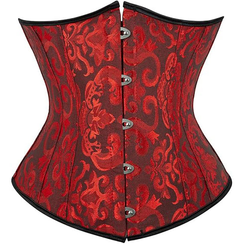 Ladies Classic Elegant Flower Tapestry Brocade Underbust Corset