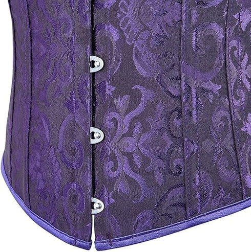 Ladies Classic Elegant Flower Tapestry Brocade Underbust Corset