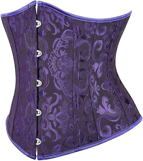 Ladies Classic Elegant Flower Tapestry Brocade Underbust Corset