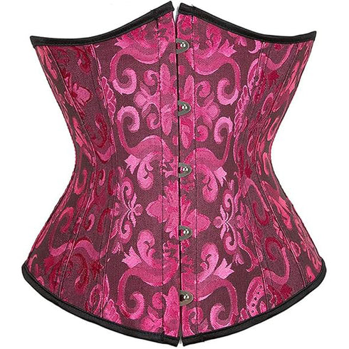 Ladies Classic Elegant Flower Tapestry Brocade Underbust Corset