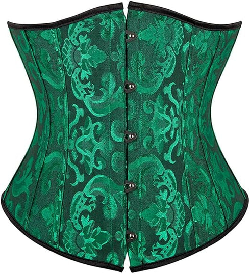 Ladies Classic Elegant Flower Tapestry Brocade Underbust Corset