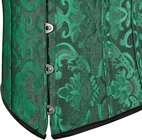 Ladies Classic Elegant Flower Tapestry Brocade Underbust Corset