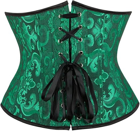 Ladies Classic Elegant Flower Tapestry Brocade Underbust Corset