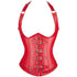Leather Halter Cupless Rivet Steampunk Underbust Corset with Buckles