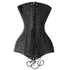 Long Torso Corset Jacquard Floral Overbust Steel Boned Corselet Gothic Korse