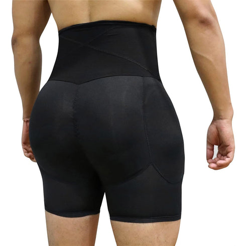 Men's High Waist Boxers Briefs Butt Lifter Shaper Shapewear Foam Padded Panties