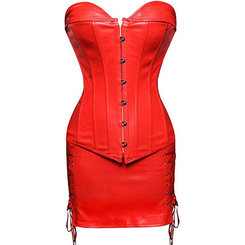 New Fashion Style Sexy Leather Corset Outfits Dresses