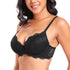 French Style Plus Size Lace Bra - Ice Silk Push-Up Adjustable Straps Embroidery