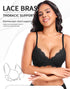 French Style Plus Size Lace Bra - Ice Silk Push-Up Adjustable Straps Embroidery