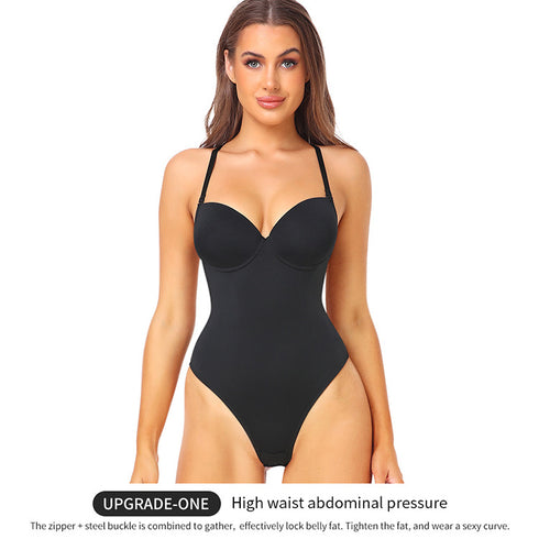 Shapewear Bodysuit Tops for Women Tummy Control V Neck Thong Body Shaper Going Out Outfits