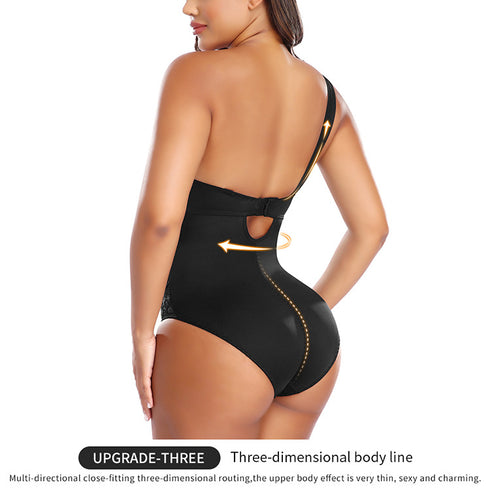 Women's Single Shoulder Push-Up One-Piece Shapewear Body Shaping & Tummy Control