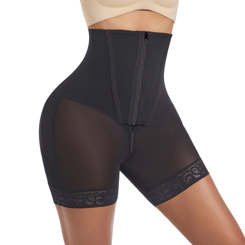 Shapewear for Women High Waisted Body Shaper Shorts Butt Lifting Zipper Double Layer Compression Shorts