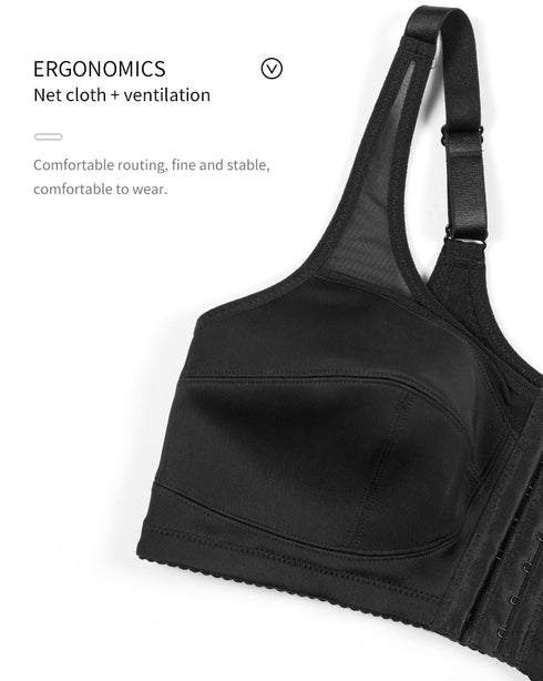 Women's Full Back Bras for Senior Lady with Scoliosis Comfortable Front Hook Posture Bra