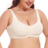 Plus Size Lace Bra Women's Full Coverage Unlined Underwire Bra for Heavy Breast