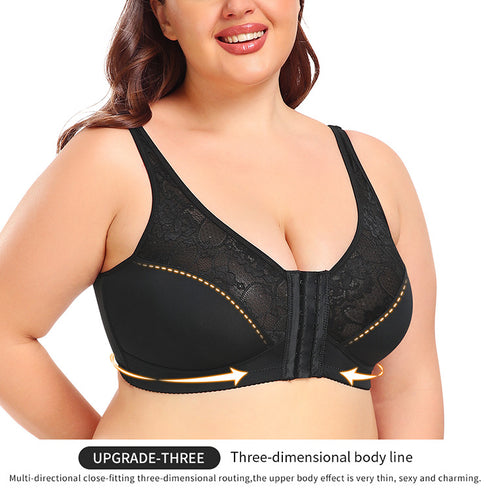 Front Buckle Bra Oversized Underwear Front Buckle Lace Bras Wireless Thin Mold Cup
