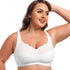 Women's Plus Size Unlined Underwire Lace Bra with Cushion Straps