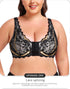 Women's Plus Size Front Closure Wireless Bralette Contrast Lace Scallop Trim Bras