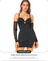 Plus Size Bodycon Mini Dress for Women with Built-in Bra Open Back Lace Trim Dress Clubwear