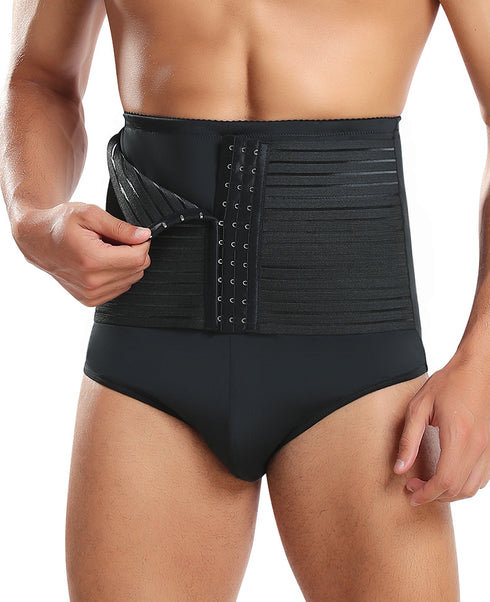 Men’s Tummy Shaper Briefs High Waist Body Slimmer Firm Control Belly Adjustable Compression Shapewear