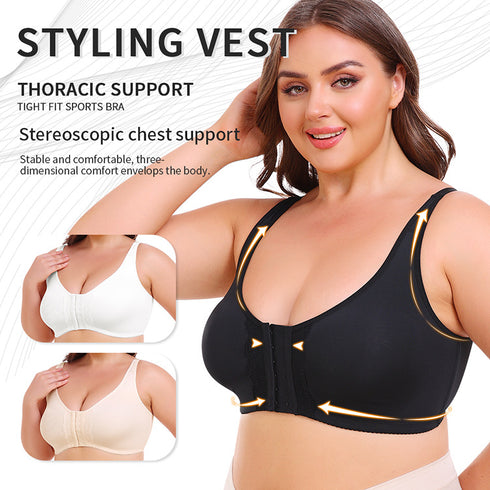 Bras for Women Plus Size Bras Full Coverage Wireless Bra Front Closure Bra