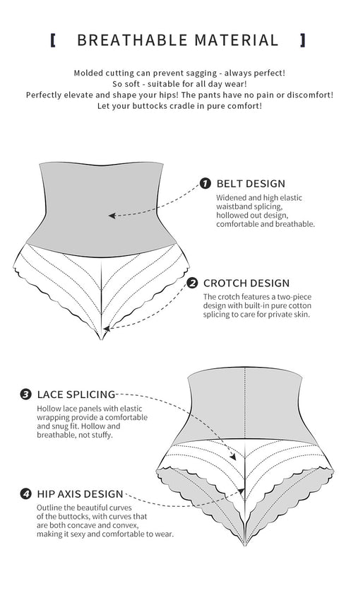 High Waist Shapewear Panties Lace Briefs with Butt Lifting Sculpting Comfort Underwear