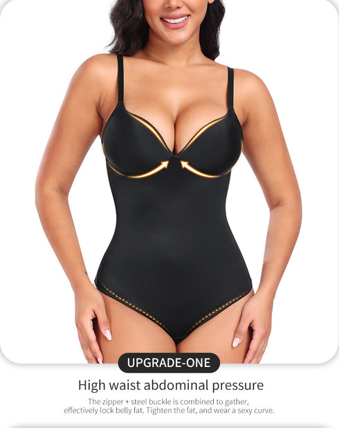 Shapewear Bodysuits for Women Thong Body Suit Deep V Neck Top Body Shaper