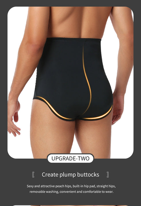 Men’s Tummy Shaper Briefs High Waist Body Slimmer Firm Control Belly Adjustable Compression Shapewear