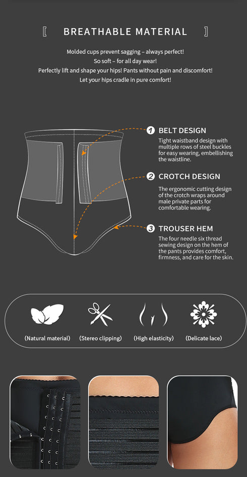 Men’s Tummy Shaper Briefs High Waist Body Slimmer Firm Control Belly Adjustable Compression Shapewear