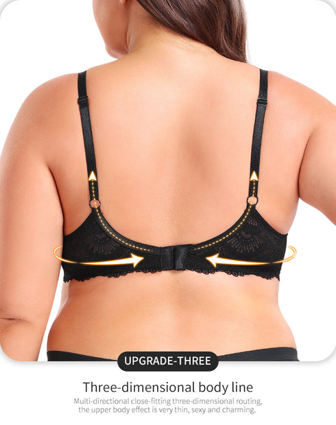 Minimizer Bras for Women Full Coverage Unlined Lace Sexy Plus Size Underwire Bra for Large Breasts