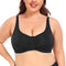 Plus Size Lace Bra Women's Full Coverage Unlined Underwire Bra for Heavy Breast