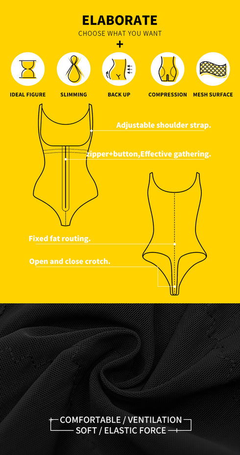 Fajas Colombianas Thong Bodysuit for Women Tummy Control Shapewear Body Shaper Compression Garment