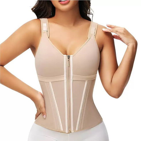 Waist Trainer for Women Tummy Control Sport Workout Body Shaper Vest Zipper and Hooks
