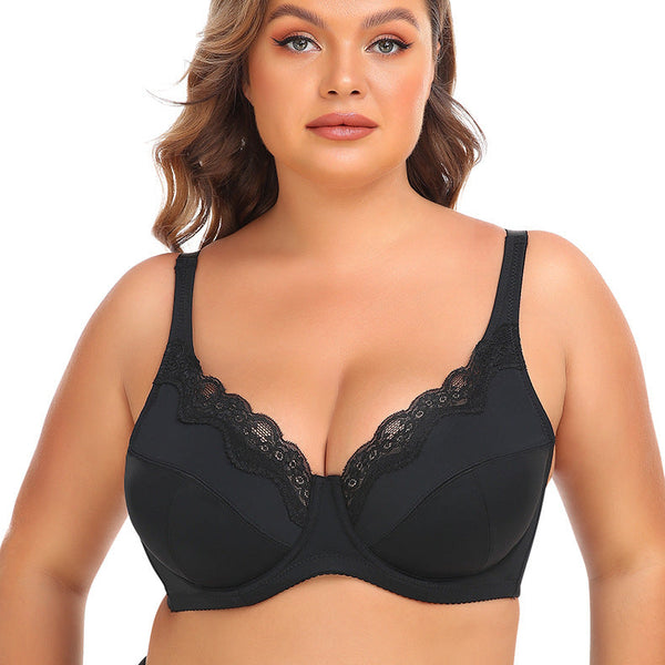 Women's Lace Underwire Support Minimizer Bras Back Smoothing Classic Push Up Bra