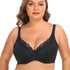 Women's Lace Underwire Support Minimizer Bras Back Smoothing Classic Push Up Bra