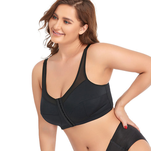 Women's Full Back Bras for Senior Lady with Scoliosis Comfortable Front Hook Posture Bra