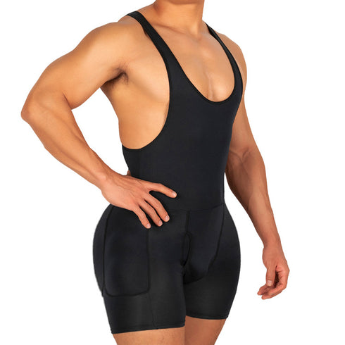Men's Shapewear Bodysuit Full Body Shaper Tummy Control Compression Slimming Suit Breathable Removable Pads