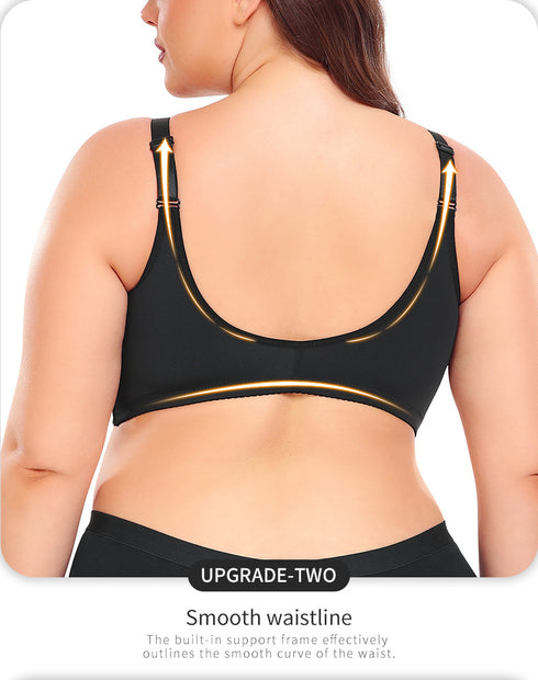 Plus Size Lace Bra Women's Full Coverage Unlined Underwire Bra for Heavy Breast