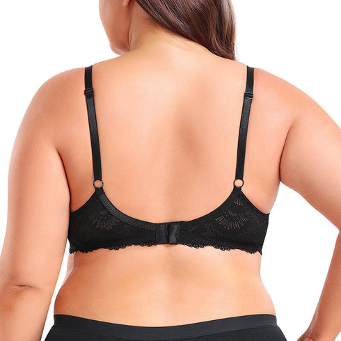 Minimizer Bras for Women Full Coverage Unlined Lace Sexy Plus Size Underwire Bra for Large Breasts