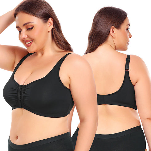 Plus Size Lace Bra Women's Full Coverage Unlined Underwire Bra for Heavy Breast