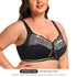 Women's Plus Size Unlined Underwire Lace Bra with Cushion Straps