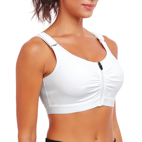 Zip Front Closure Everyday Bra for Women Post Surgery with Adjustable Straps Wirefree