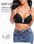 Women's Deep Plunge Bra Convertible Push up Low Cut Seamless Wireless Bra