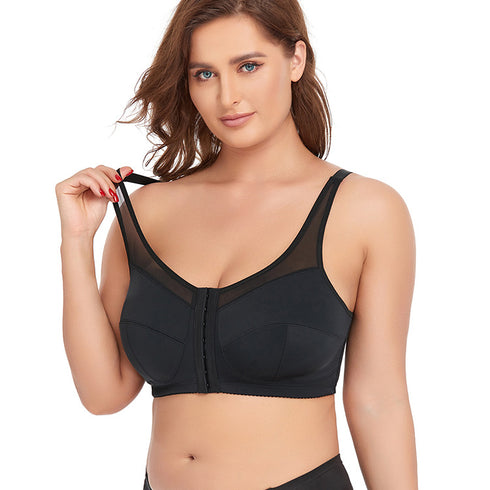 Women's Full Back Bras for Senior Lady with Scoliosis Comfortable Front Hook Posture Bra