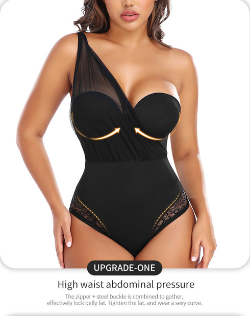Women's Single Shoulder Push-Up One-Piece Shapewear Body Shaping & Tummy Control