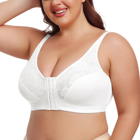 Front Buckle Bra Oversized Underwear Front Buckle Lace Bras Wireless Thin Mold Cup