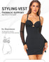 Plus Size Bodycon Mini Dress for Women with Built-in Bra Open Back Lace Trim Dress Clubwear